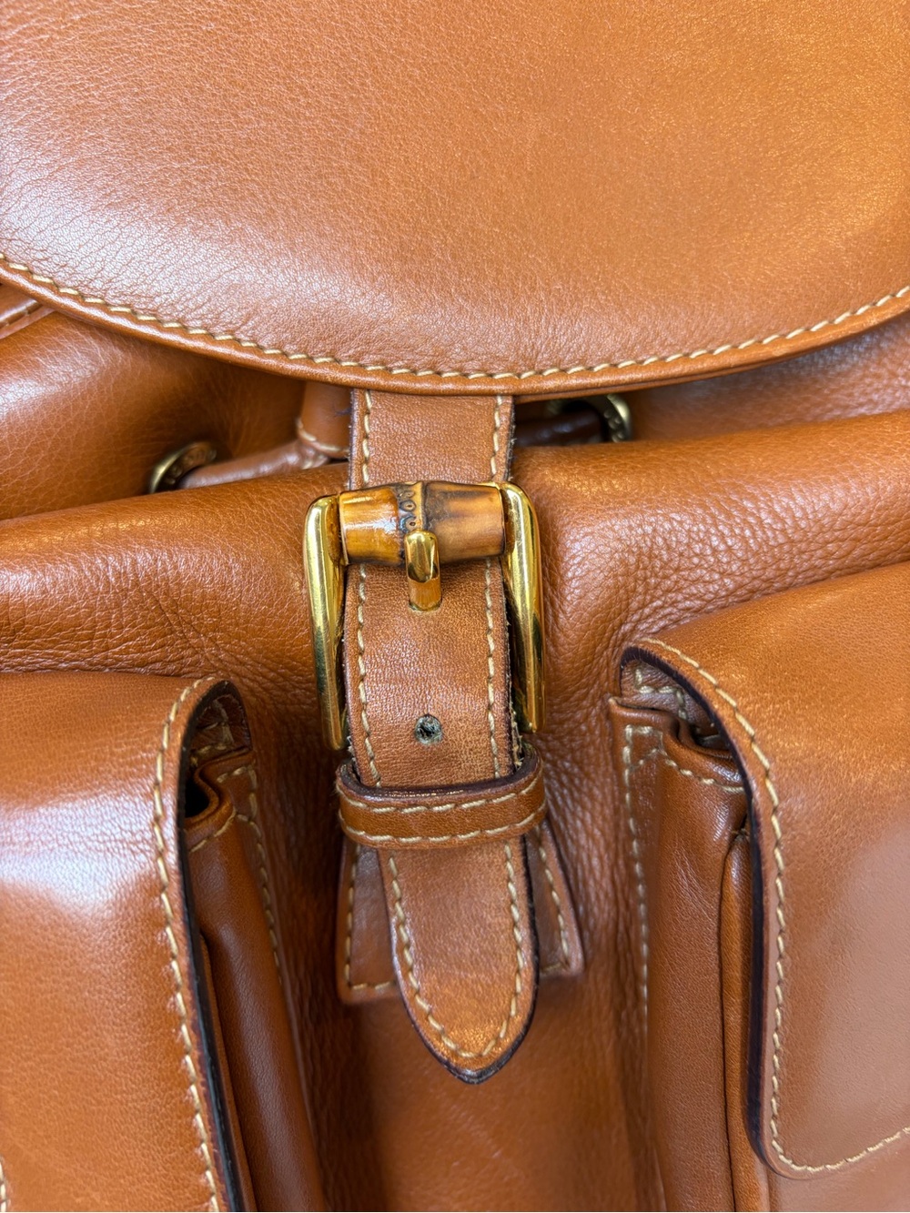 Gucci Brown Leather Backpack with Bamboo Buckles - Picture 14 of 16
